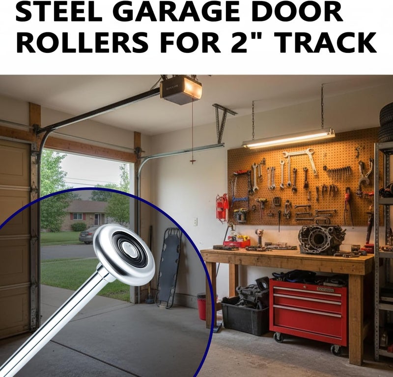Mindoub 10 Pack 9" Stem Steel Commercial Grade Garage Door Rollers for 2" Track, Quiet/Durable and High Load, Use Precision Bearings with 10 Balls. - Image 4